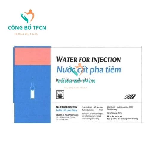 Water for injection 10ml (Nước cất pha tiêm) Pymepharco - Hòa tan bột pha tiêm